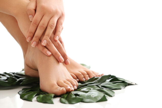 Skin care Skin care. Feet in close-up